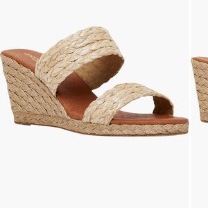 Andre Assous Natural Woven Wedge Sandals